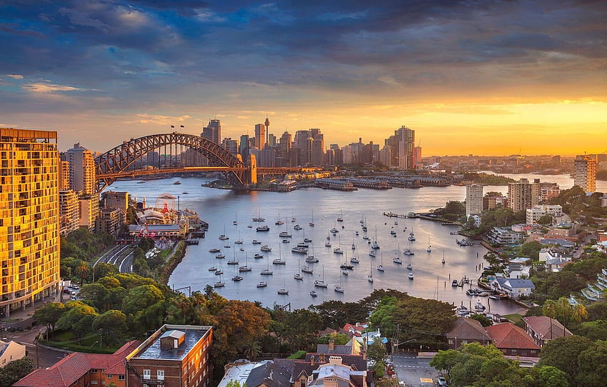 bridge, Strait, home, Australia, panorama, Sydney, harbour for , section Ð³Ð¾ÑÐ¾Ð´ HD wallpaper